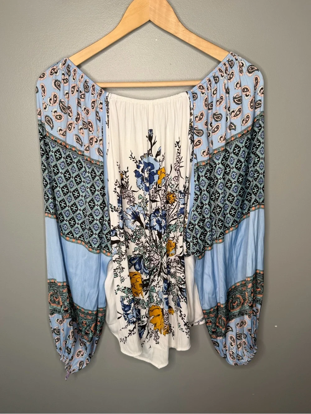 Free People Positano Print Blouse - Ivory